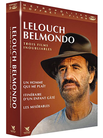 Couverture de Claude Lelouch / Jean-Paul Belmondo : Un homme qui me plaît + Itinéraire d'un enfant gâté + Les misérables (1995)